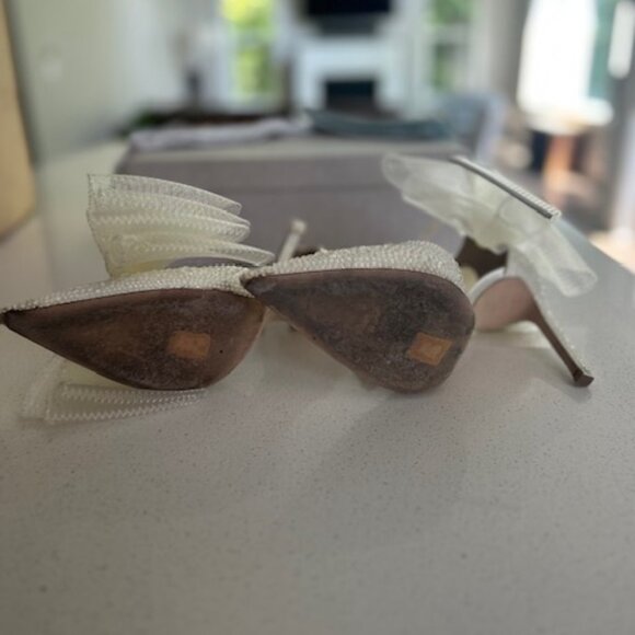 JIMMY CHOO AVERLY 100 IVORY WITH CRYSTALS - Picture 6 of 7